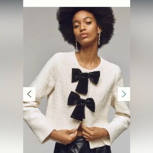 Avec Les Filles Bow Tweed Lady Jacket SMALL